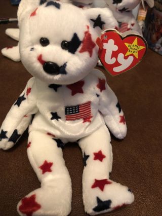 Retired Ty Beanie Baby Glory Bear With Tag