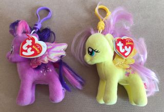 My Little Pony Plush Keyrings - Twilight Sparkle & Fluttershy - Vgc