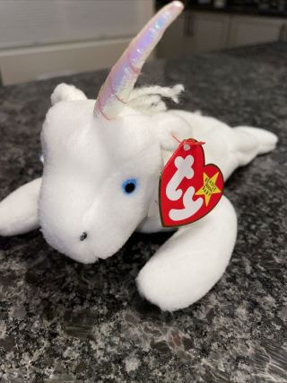 Ty Beanie Baby " Mystic " The Unicorn With Iridescent Horn