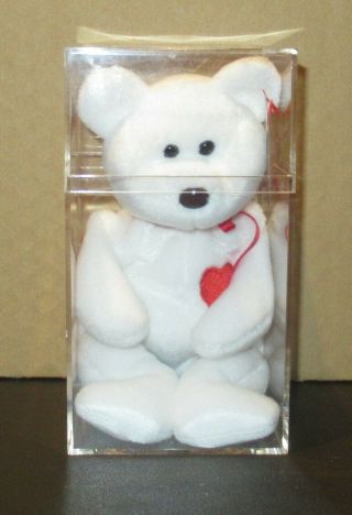 Valentino Ty Beanie Baby Tag Brown Nose And Other Errors Plastic Display Case