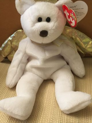 Ty 2000 Halo Ii The Angel Bear Beanie Baby With Tag