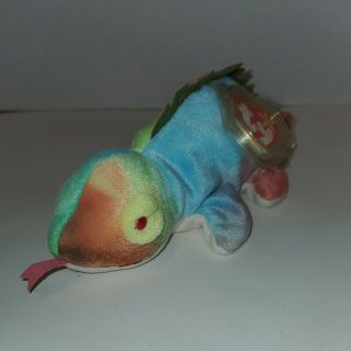 Ty Beanie Baby Retired " Iggy " The Tie Dye Iguana 1997 Collectible Toy