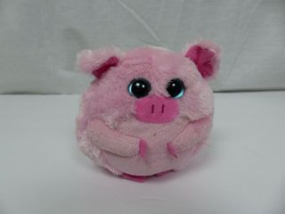 Ty Beanie Ballz Beans The Pig Small Round Pink Plush Stuffed Animal Toy 2011