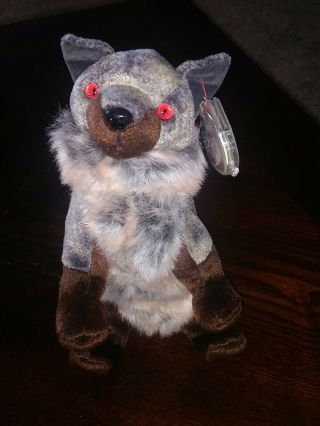 2000 Vintage Ty Beanie Baby - 7” Howl The Wolf - With Tags Retired