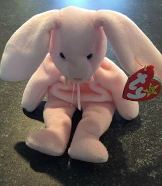 Ty Beanie Babies Hoppity Pink Easter Spring Bunny Dob 4 - 3 - 96 Pvc Pellets 4117