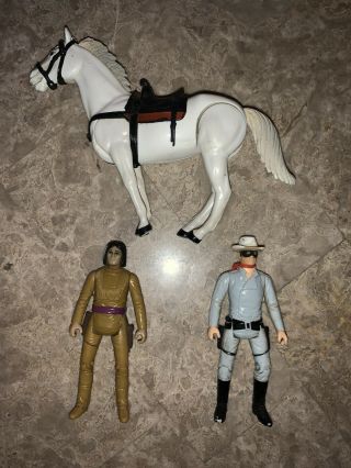 Vintage 1980 Gabriel Legend Of The Lone Ranger Horse Silver Tonto Action Figures