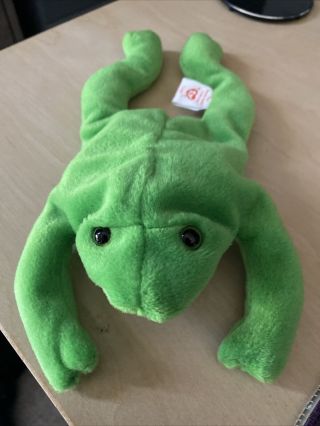Vintage Rare Retired Ty Beanie Baby 1993 Legs Style 4020 Frog Plush No Tag
