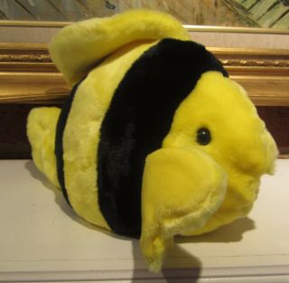 Ty Beanie Buddy Bubbles The Fish Yellow & Black Plush Beanie Buddies Large Fish