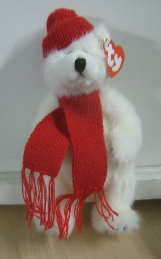 Attic Treasures Peppermint The White Polar Bear With Red Hat & Scarf