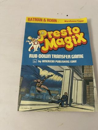Vintage Presto Magix Batman & Robin Bat Cave Transfer Game Toy Dc Comics