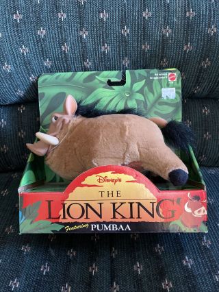 1994 The Lion King " Pumbaa " Plush Stuffed Toy Disney Mattel Vintage