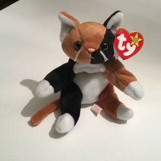 Ty Beanie Baby 1996 Chip The Calico Cat,  Rare,  With Errors