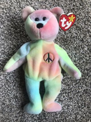 Ty Beanie Babies Peace Bear - 4