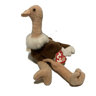 Rare Vintage Ty Beanie Baby " Stretch The Ostrich " Retired 1997