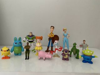 Disney Toy Story 1,  2,  3,  4 Bundle Figures Bo Peep Woody Alien Rex Hamm Forky