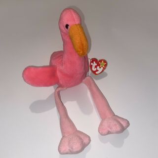 ©1995 Ty Inc. ,  Beanie Baby " Pinky " ™ Style 4072 The Flamingo - 3rd Gen Tush Tag