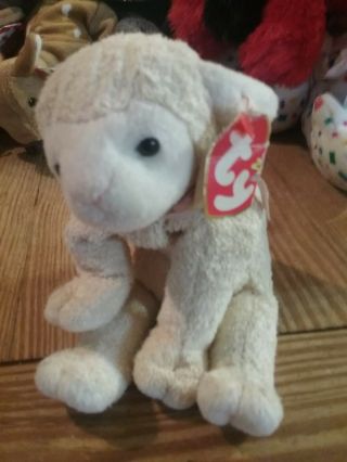 Ty Beanie Baby Fleecie The Lamb Sheep Plush Stuffed Animal 1/26/2000