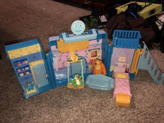 Vintage Bear In The Big Blue House Carry Case Playset & Figures 90s Jim Henson