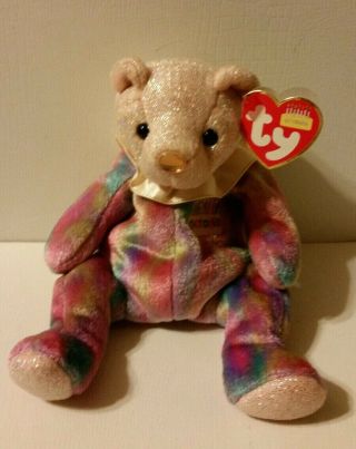 Ty Beanie Baby - October The Birthday Bear (7.  5 Inch) Stuffed Animal Toy.
