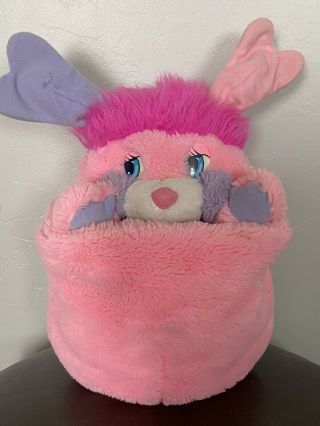 Vintage 1985 Mattel Popples Party Pink And Purple Plush Toy Stuffed Animal