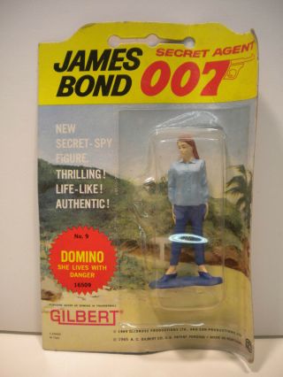 James Bond 007 Domino No.  9 Figure By Gilbert 1965 Moc Thunderball