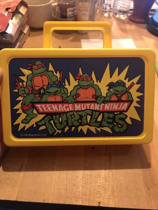 Teenage Mutant Ninja Turtles Vintage 1990 Pencil Lunch Box Case Kids