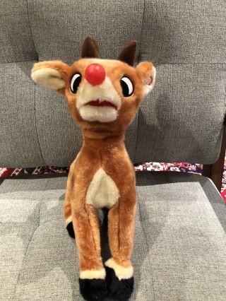 Vintage Rudolph The Red Nosed Reindeer Talking Singing Animated Toy Gemmy 4372 2