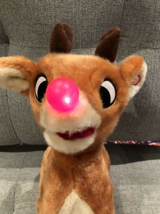 Vintage Rudolph The Red Nosed Reindeer Talking Singing Animated Toy Gemmy 4372 3