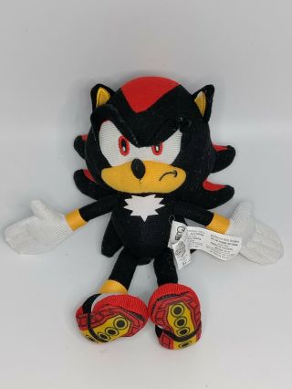 Nanco Prize Sonic X Shadow The Hedgehog 8.  5” Plush Sega Gaming Doll Black