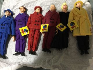 Vintage 1990 Applause Dick Tracy Complete Set 6 Plush Doll Figures.
