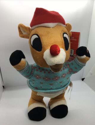 Gemmy Rudolph The Red Nosed Reindeer Plush Animated Dance Sings Lights Side Step 2