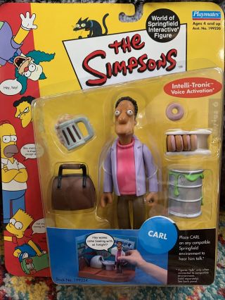 2001 The Simpsons Series 6 World Of Springfield Carl Interactive Figure