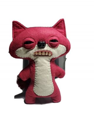 Fuggler Funny Ugly Monster 9 " Suspicious Fox Burgundy Plush