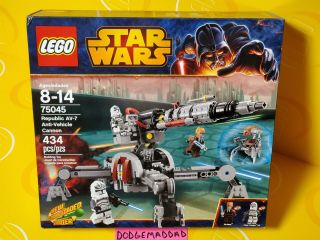 Retired Lego Star Wars 75045 " Republic Av - 7 Anti Vehicle Cannon " Set 434pcs