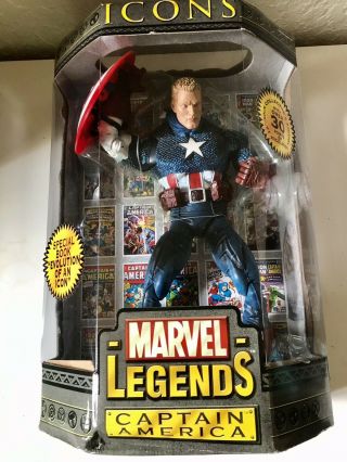 Marvel Legends Captain America Unmasked 12 " Icons Series 1 Toy Biz