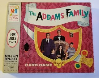 Vintage 1964 The Addams Family Tv Show Milton Bradley Card Game
