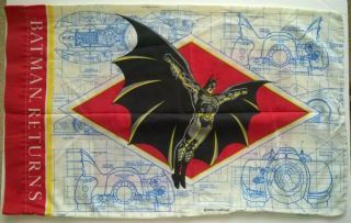 Vintage Batman Returns Pillow Case 1992 Dc Comics Inc 18 " X 29” Made In The Usa