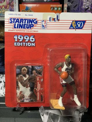 1996 Dennis Rodman Starting Lineup Chicago Bulls Blonde Slu Basketball Nba Card