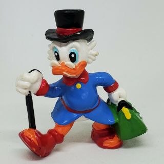Vintage Ducktales Scrooge Mcduck Pvc Figure Disney 1986 Cake Topper Cane Bag