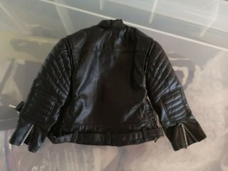 1/6 Scale Black Biker Faux Leather Jacket