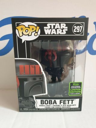 Star Wars Boba Fett 297 Futura Black Eccc 2020 Limited Edition Funko Pop Exclus