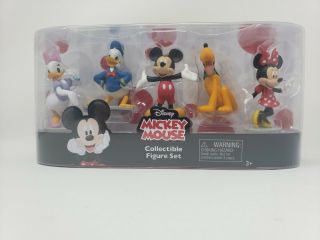 Disney Mickey Mouse Collectible Figure Set 5 Piece Minnie Pluto Donald Daisy