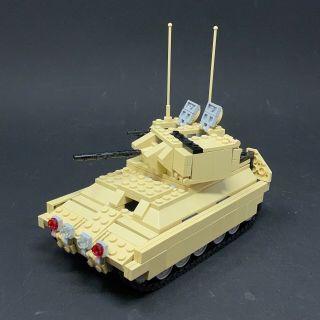 Brick Brigade Bradley Fighting Vehicle Tan - Assembled - W Inst & Minifigure