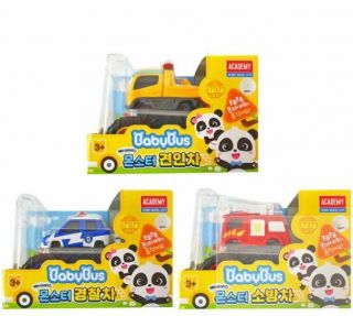 Babybus Academy Toy Baby Panda Monster Car 3 Set Tow Truck Police Car Fire Truck