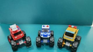 Babybus Academy Toy Baby Panda Monster Car 3 Set Tow Truck Police Car Fire Truck 3