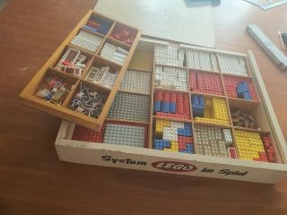 Rarität Alter Lego Baukasten Mit Legobausteine,  Lego System Im Spiel,  50er/60er