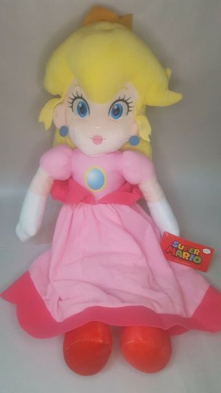 Mario Princess Peach Plush Doll Stuffed Animal 24 " Rare Jumbo W/tags