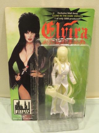 Rare 1998 Figures Toy Co Elvira Glow In The Dark Chainsaw Figure,  1 Of 5000