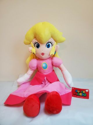 Mario Princess Peach Plush Doll Stuffed Animal 24 " Rare Jumbo W/tags