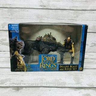 Toybiz Lord Of The Rings Deluxe Beast And Rider Set Sharku & Warg Action Figures